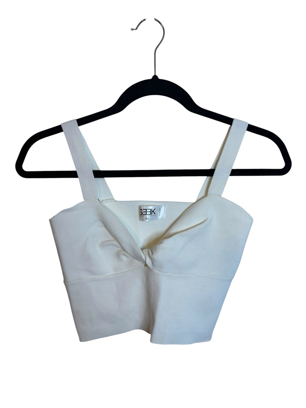 Seek The Label White Twist Crop Top